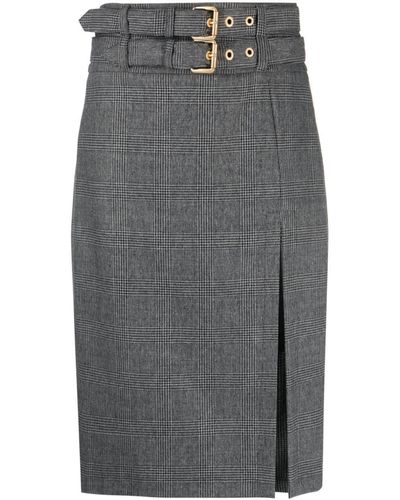Pinko Belted Midi Skirt - Gray