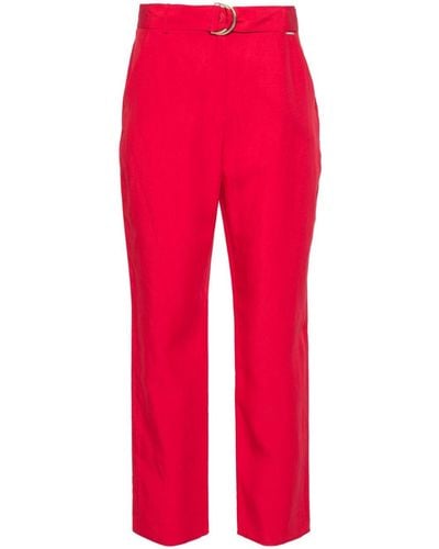 Liu Jo Slub-texture Straight Pants - Red