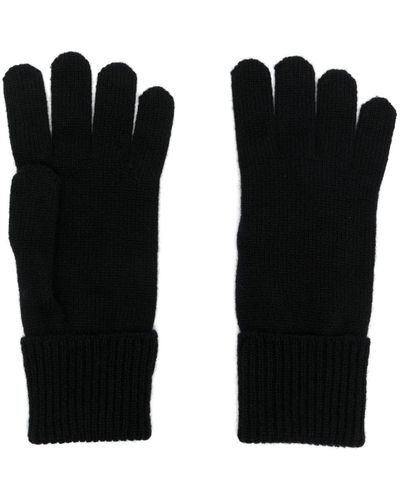 Woolrich Guantes de cachemira con parche del logo - Negro