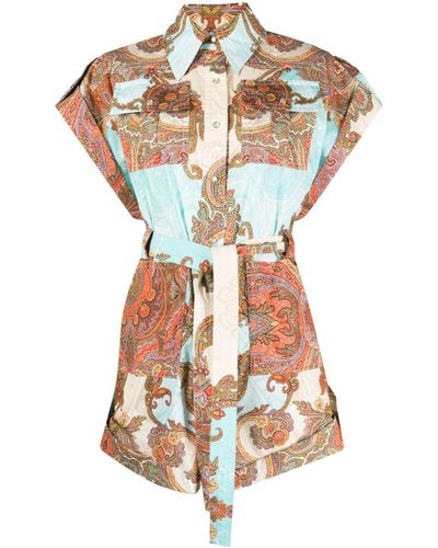 Forte Patterned-jacquard Cotton Playsuit - White