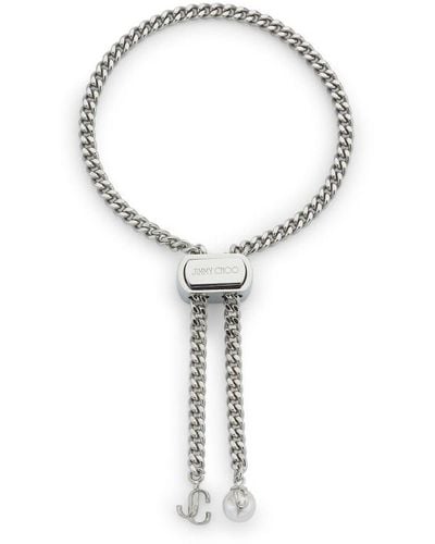 Jimmy Choo Bon Bon Pearl-detail Bracelet - Metallic