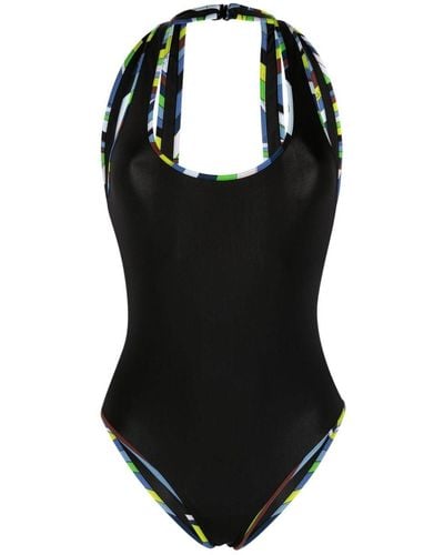 Emilio Pucci Iride-print Cut-out Swimsuit - Black