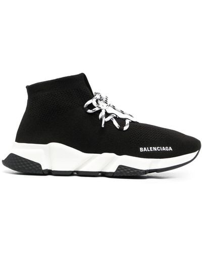 Balenciaga Speed Lace-up Knitted Sneakers - Black