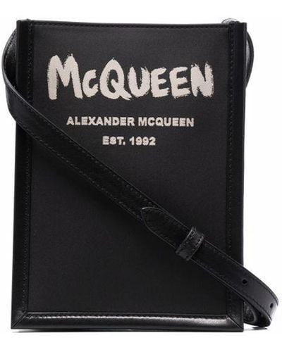 Alexander McQueen アレキサンダー・マックイーン グラフィティ メッセンジャーバッグ - ブラック