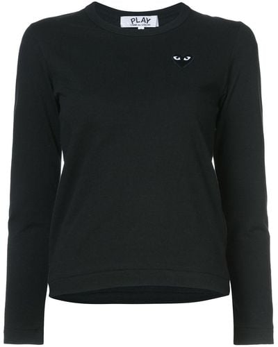 COMME DES GARÇONS PLAY ハートロゴ ロングtシャツ - ブラック