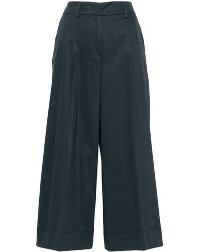 PT Torino Cropped Palazzo Trousers - Blue