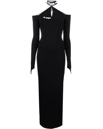 MANURI Connie Fitted Long Dress - Black