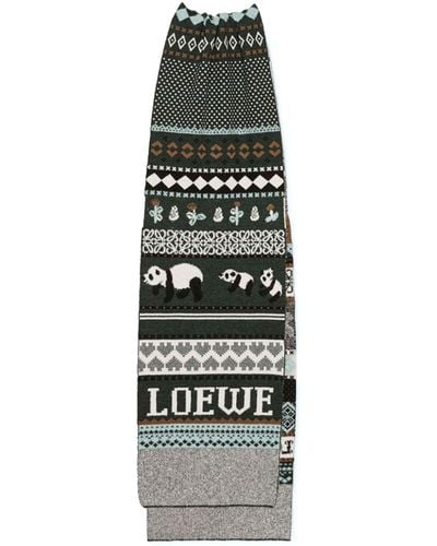 Loewe X Suna Fujita Ntarsia-knit Scarf - Green