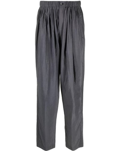Lemaire Pleated Silk-blend Pants - Grey