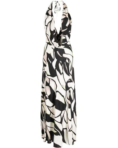 Manning Cartell Vestido Gardenia con motivo abstracto - Blanco