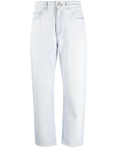 Moorer Phoebe High-rise Cropped Jeans - White
