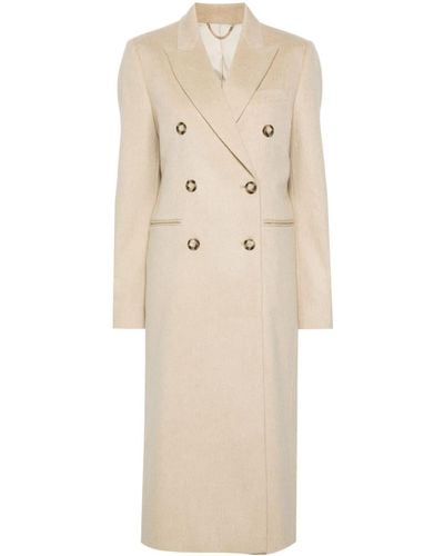Victoria Beckham Double-breasted Long-length Coat - Natural