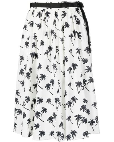 Moncler Palm Tree-print Midi Skirt - Multicolour