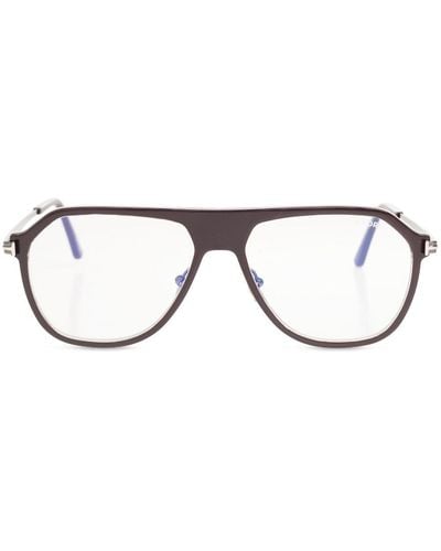 Tom Ford Blue Block Pilotenbrille - Braun