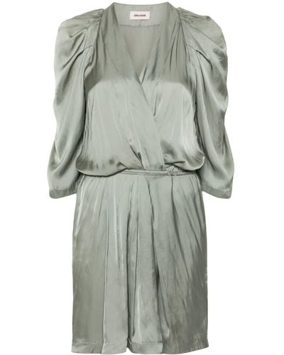 Zadig & Voltaire Robe en satin Ruz à coupe courte - Gris