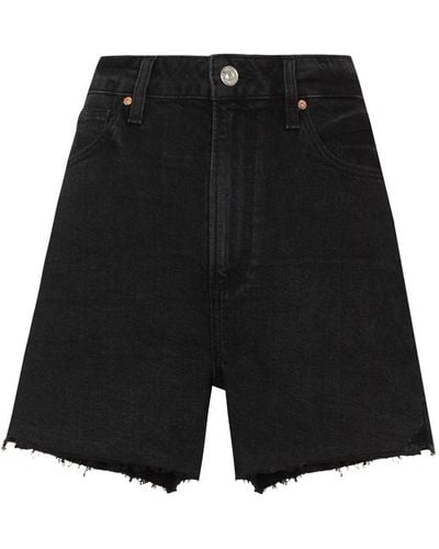 PAIGE Dani High-waisted Denim Shorts - Black