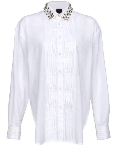 Pinko Shirt With Rhinestones - White