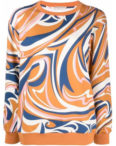 Emilio Pucci Sweatshirt mit abtsraktem Print - Orange