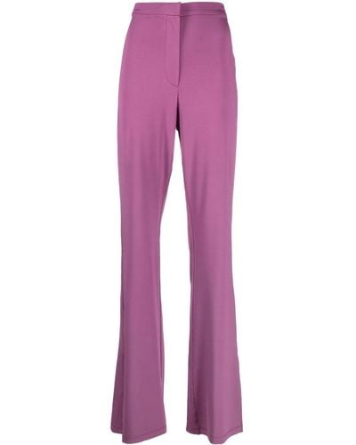 Remain Split-cuff High-waisted Flared Trousers - Purple
