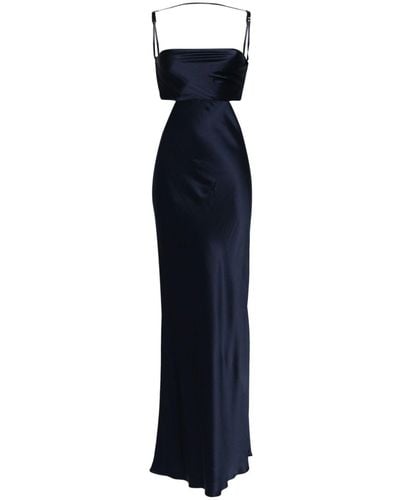 Michelle Mason Plunge back silk dress - Blau