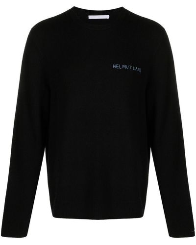 Helmut Lang Crew-neck Logo-print Sweatshirt - Black