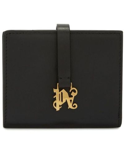 Palm Angels Monogram-appliqu� Leather Wallet - Black