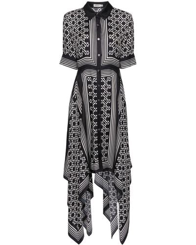 Jonathan Simkhai Abrielle Geometric-print Midi Dress - Grey