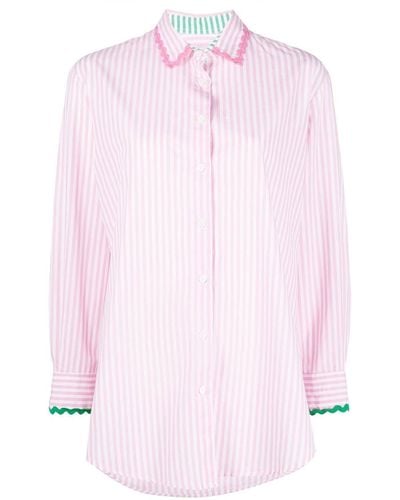 Mc2 Saint Barth Striped Cotton Shirt - Pink