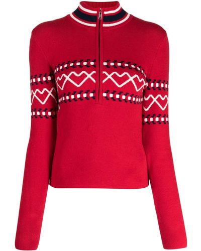 The Upside Monterosa Organic Cotton Zipped Sweatshirt - Red