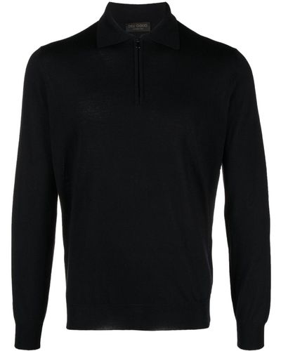 Dell'Oglio Half-zip Long-sleeve Sweater - Black