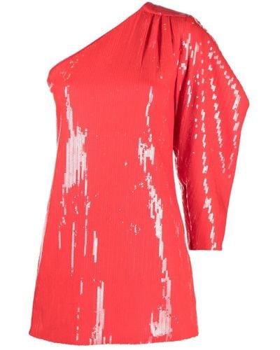 Zadig & Voltaire Roely Sequin-embellished One-shoulder Dress - Red