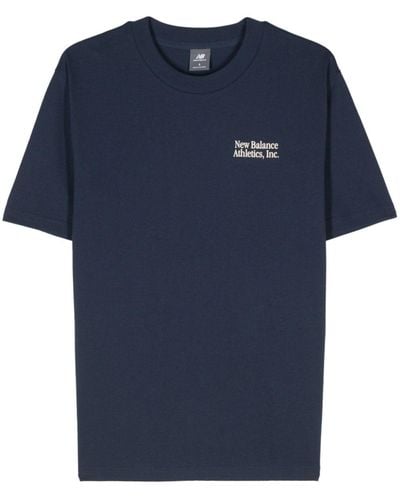New Balance Athletics Flocked T-shirt - Blauw