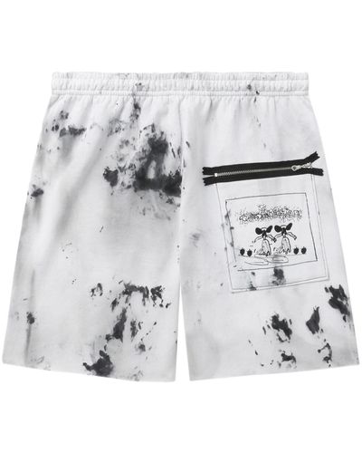 WESTFALL Tie-dye Cotton-blend Track Shorts - White