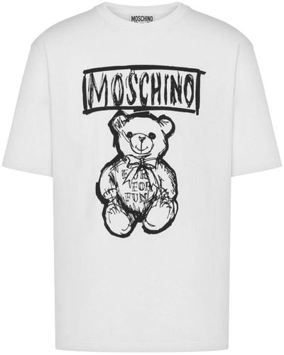 Moschino T-Shirt mit Teddy - Weiß