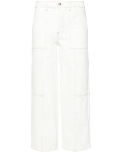 Rails Jeans Getty crop a vita media - Bianco