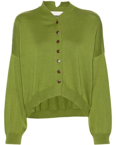 Cordera Drop-shoulder Cotton-blend Cardigan - Green