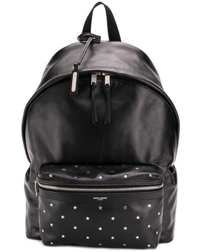 Saint Laurent Ysl City Star Embossed Backpack - Black