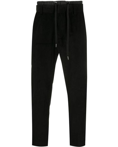 Dolce & Gabbana Pantalon slim à lien de resserrage - Noir