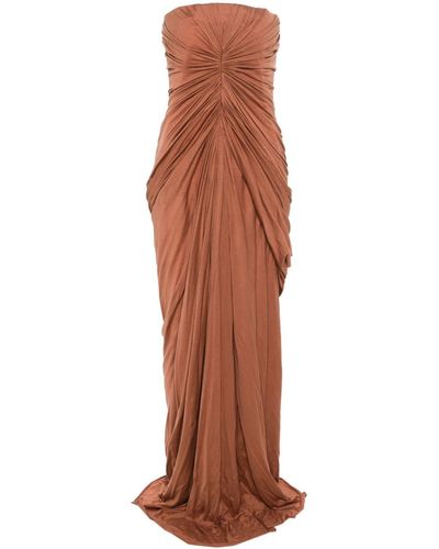 Rick Owens Radiance Ruched Maxi Dress - Brown