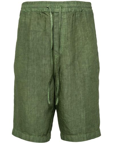 120% Lino Pantalones cortos con cordones - Verde
