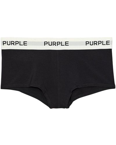 Purple Brand Logo-tape Cotton Briefs - Black