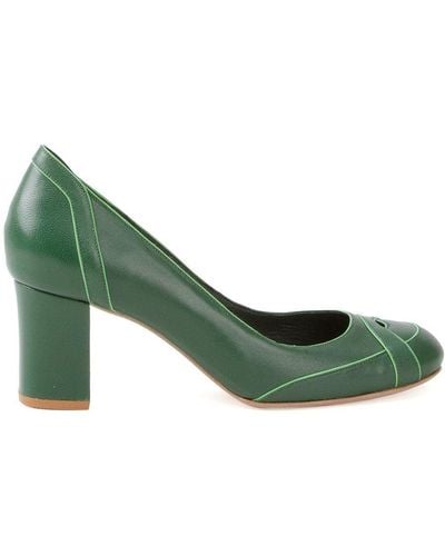 Sarah Chofakian Mid-heel Court Shoes - Green