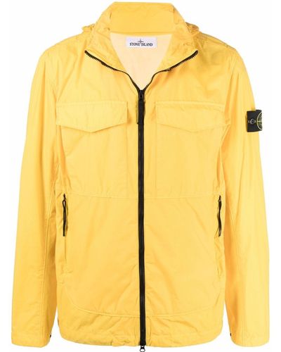 Stone Island Compass-patch Zip-up Jacket - Yellow