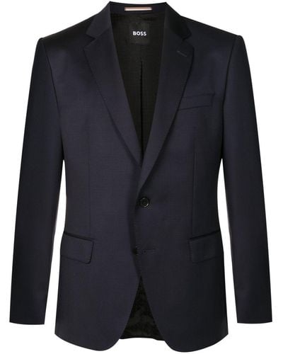 BOSS Single-breasted Fitted Blazer - Blue