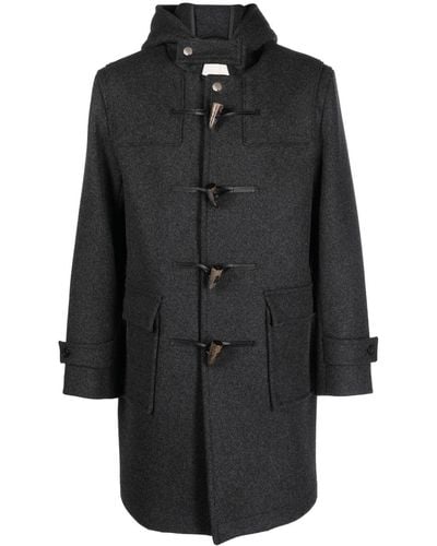 Mackintosh Weir Hooded Wool Duffle Coat - Black