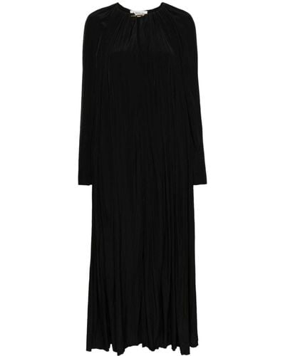 Lanvin Gathered Flared Maxi Dress - Black