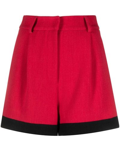 Moschino Pantalones cortos con borde en contraste - Rojo