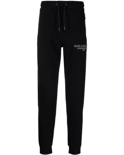 Karl Lagerfeld Pantalones de chándal con parche del logo - Negro