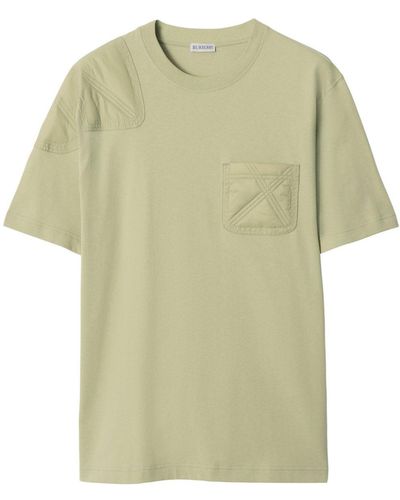 Burberry T-shirt Met Jersey Vlakken - Groen