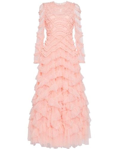Needle & Thread Soft Tulle Layered Gown - Roze
